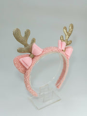 Christmas headband - Pink “Reindeer “ Gabificent