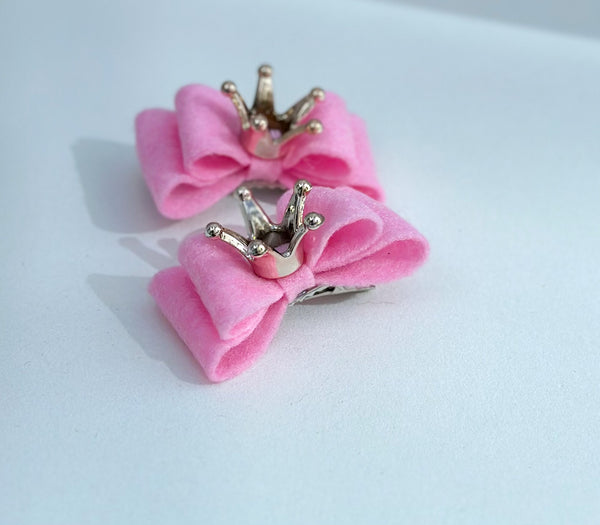 Felt hair bow clips “ Baby Pink” Gabificent