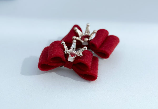 Felt hair bow clips “Burgundy” Gabificent