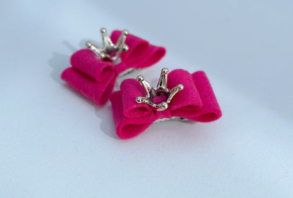 Felt hair bow clips “ Pink” Gabificent