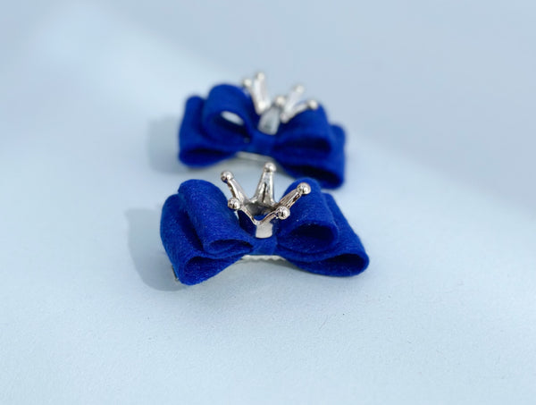Felt hair bows “Navy blue” Gabificent