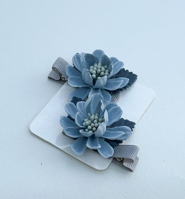 Hair clips “Blue flowers” Gabificent