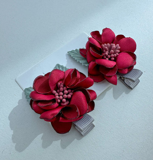 Hair clips “Deep red” Gabificent