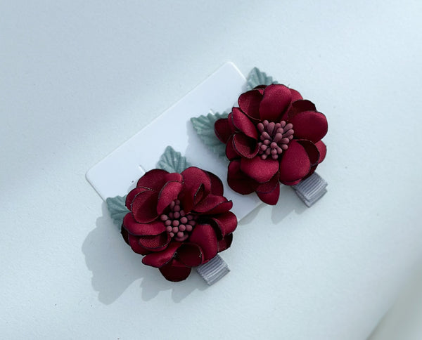 Hair clips “Deep red” Gabificent