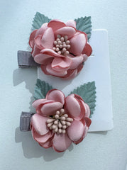 Hair clips “Pink flowers” Gabificent