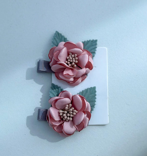 Hair clips “Pink flowers” Gabificent