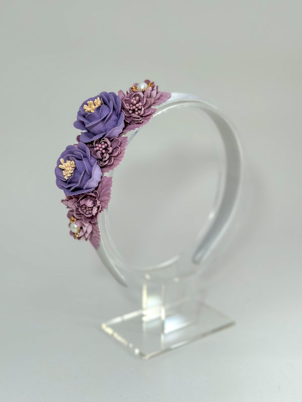Headband with purple flowers Gabificent
