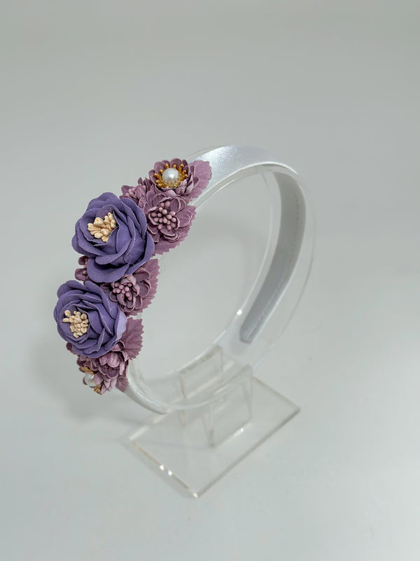 Headband with purple flowers Gabificent