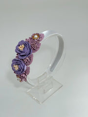 Headband with purple flowers Gabificent
