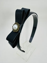 Leather headband with bow Gabificent
