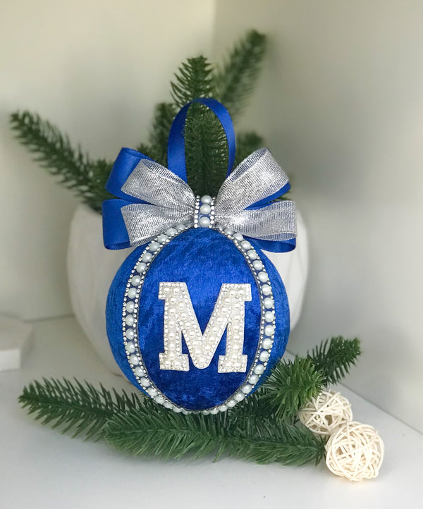 Personalised Christmas Bauble - Royal blue Gabificent