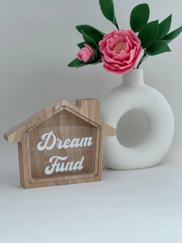 Wooden money box “Dream Fund” Gabificent