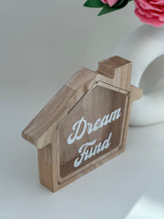 Wooden money box “Dream Fund” Gabificent